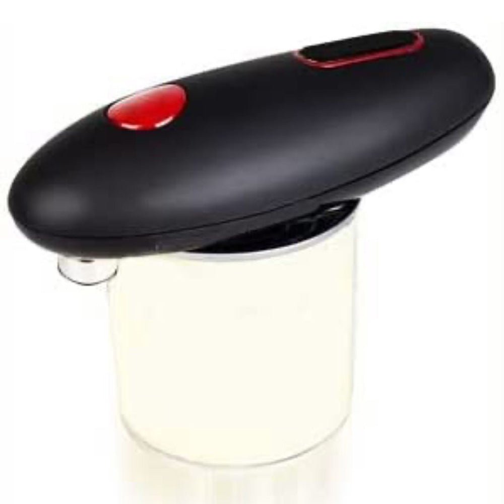 Portable electric can opener: Hands-free, one-touch operation for jars, bottles, and cans
