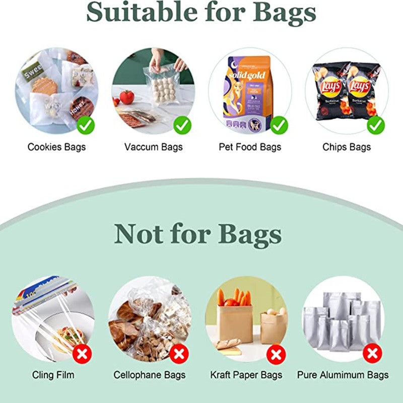Bag Sealer, 2 In 1 Mini Bag Sealer Heat Seal Rechargeable And Cutter, Food Bag Sealing Machine